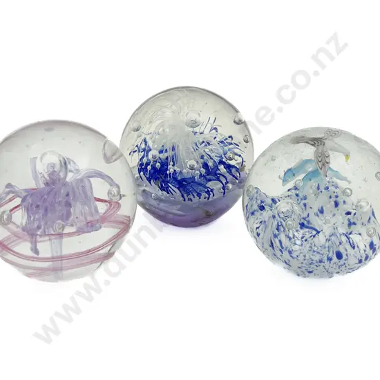 Three Art Glass Paperweights