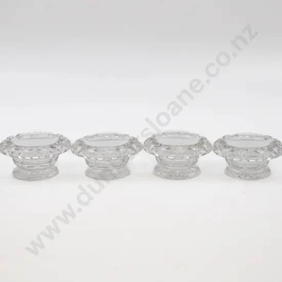 Set of Four Cut Crystal Circular Salts