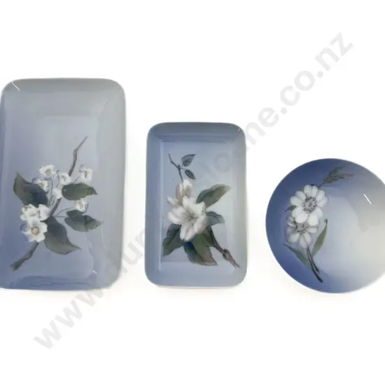 Three Royal Copenhagen Floral Dishes