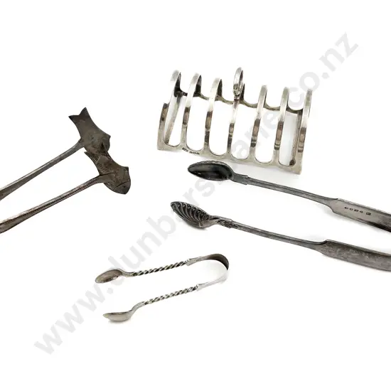 S/S Toast Rack Together With Assorted Tongs