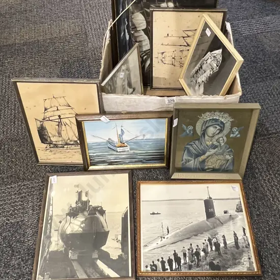 Box of Assorted Framed Works