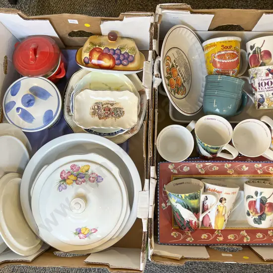 Two Boxes of Assorted Kitchen Crockery