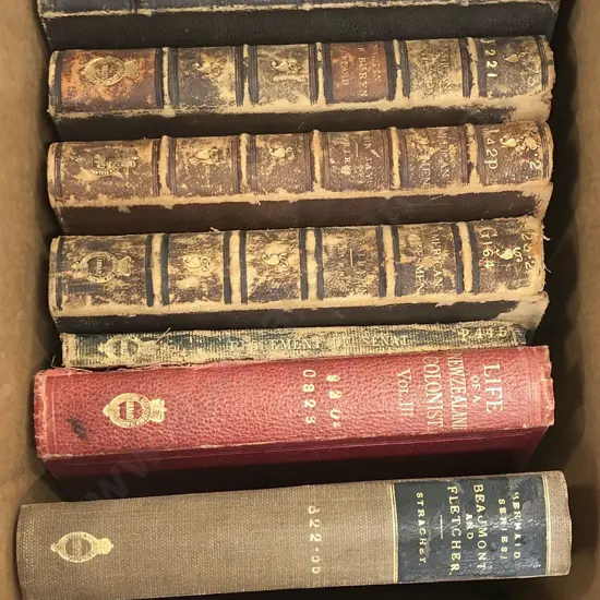 Small Box of Victorian Leather Bound and Other Volumes