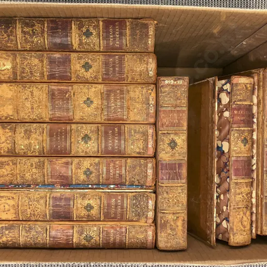 Leather Bound Set of Waverley Novels (Ex Libris)