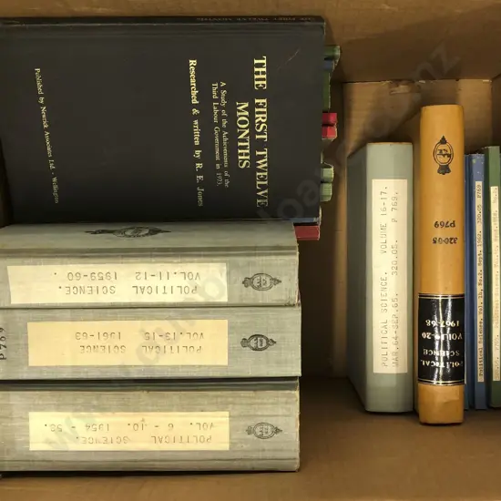 Box of Books Incl. Political Science Volumes (Ex Libris)