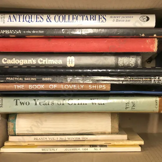 Box of Assorted Books Incl. on War and Antiques Etc.