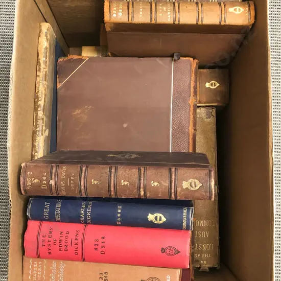 Box of Leather Bound and Other Volumes (ex libris)