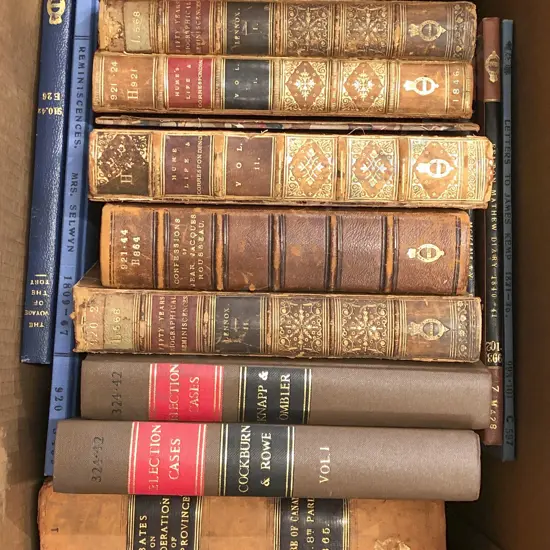 Box of Leather Bound and Other Volumes (ex libris)