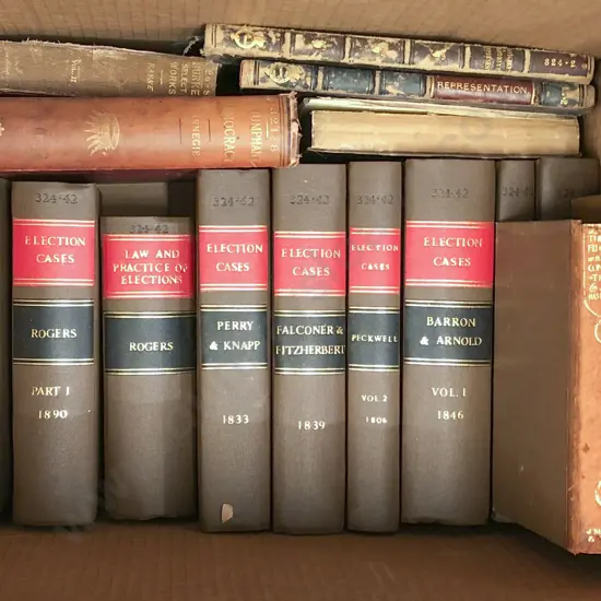 Box of Books Incl. Election Cases Et.(ex libris)