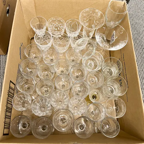 Box of Assorted Crystal and Glassware