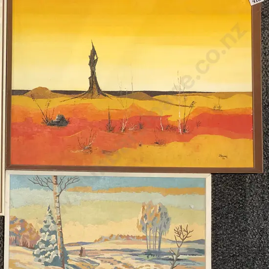 Desert Scene By J. Young Together With Other (2)