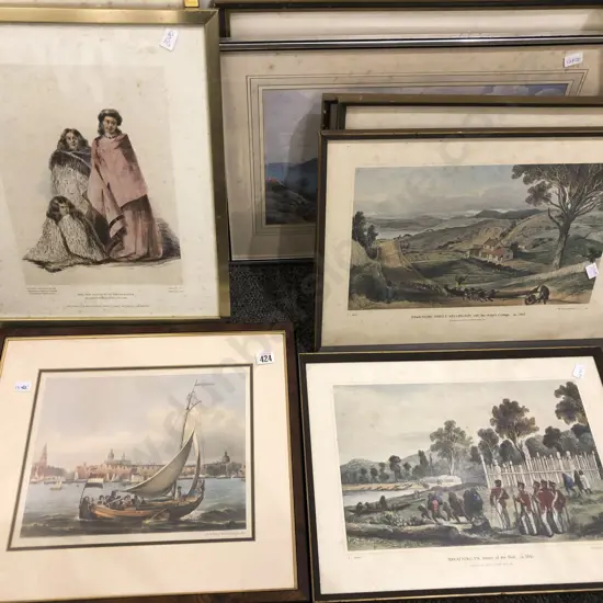 Nine Assorted Framed Historical Prints