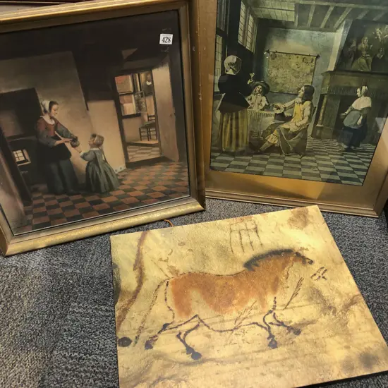 Two Framed Antique Prints Together With Other Print (3)