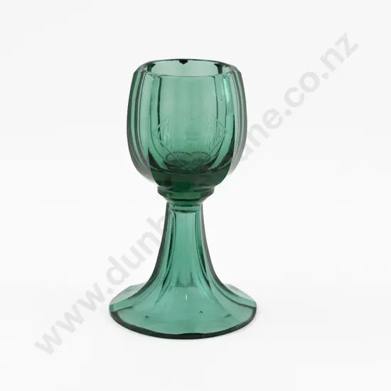Possible Russian Imperial Green Glass Rummer Shaped WIne Glass