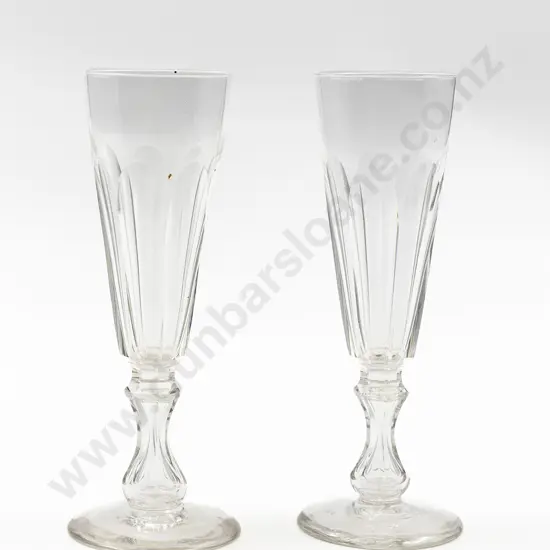 Pair Early C19th Champagne Flutes