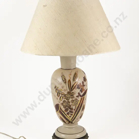 Late C19th French Opaque Glass Vase Converted to Table Lamp