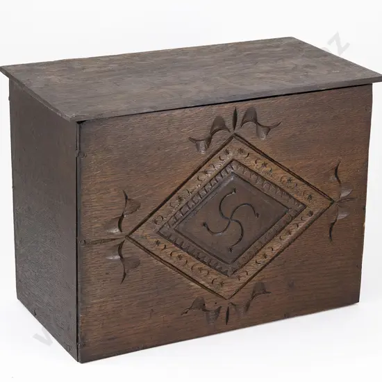 Antique Oak Deeds Box