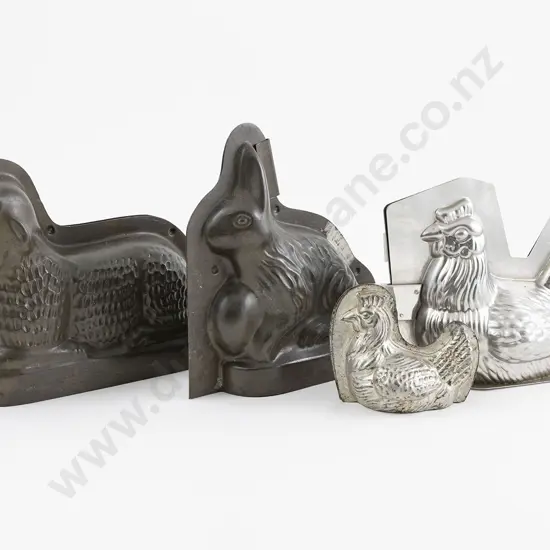 Four Tin Chocolate Moulds