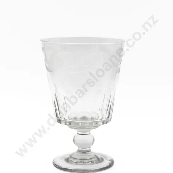 Cut Glass & Engraved Celery Vase