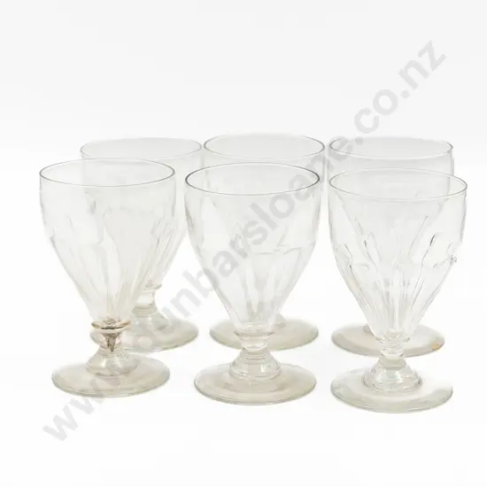 Set Six Early C19th Geo III Glass Rummers