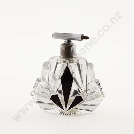 Art Deco Clear Crystal Scent Bottle