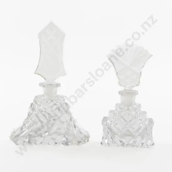 Two Czech Glass Scent Bottles