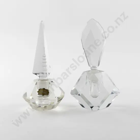 Two Mid C20th Made Japan Hand Cut Crystal Scent Bottles