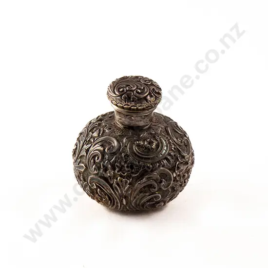 Victorian All S/S Embossed Salts Flask