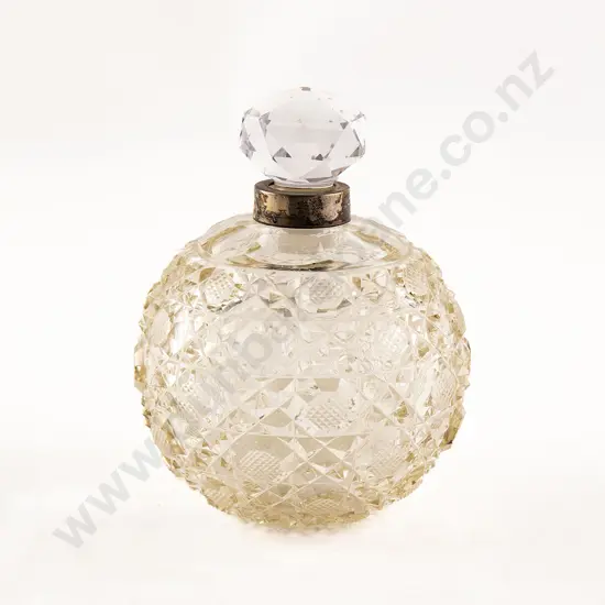 Victorian Oversize S/S Collared Glass Scent Bottle