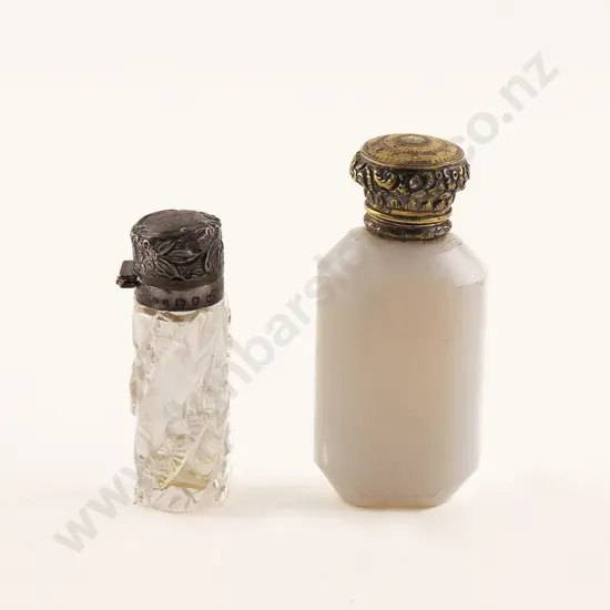 Victorian Opaque Milk Glass Salts Bottle