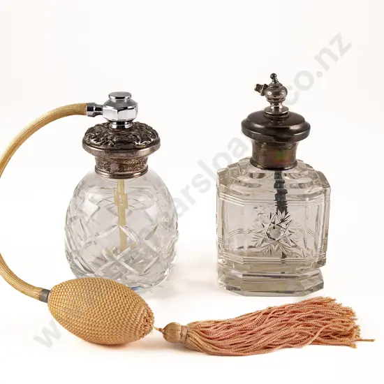 Two Sterling Silver Topped Atomiser Scent Bottles