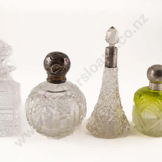 Four Victorian Glass Scent Bottles