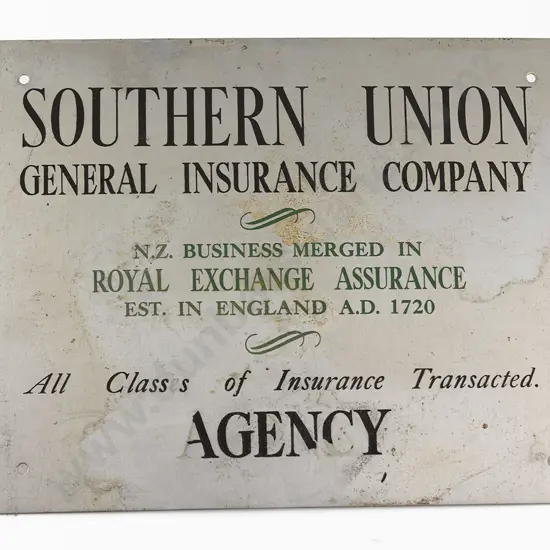 Vintage Steel and Enamel Southern Union Building Plaque