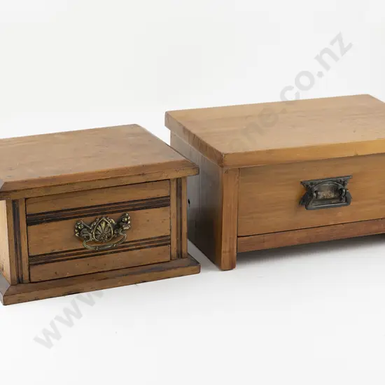 Two NZ Colonial Kauri Boxes