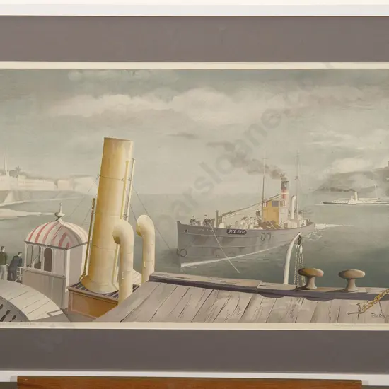 Felix Kelly - Drifter and Paddle Steamers Lithograph