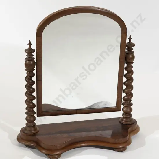 Victorian Faded Flame Mahogany Toilet Swing Mirror