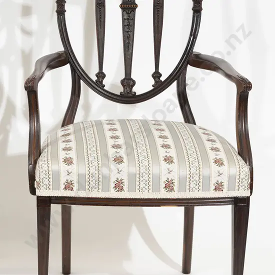 Edwardian Mahogany Adams Style Open Elbow Chair