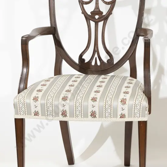 Edwardian Mahogany Adams Style Open Elbow Chair