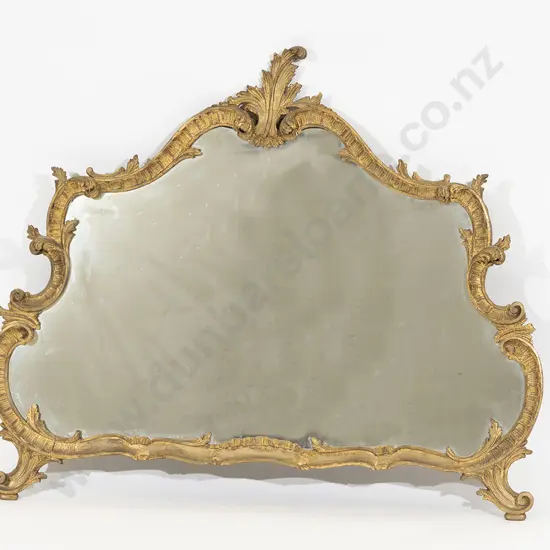 Rococo Giltwood Overmantle Mirror