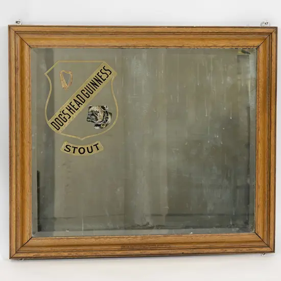 Late Victorian Oak Framed Pub Mirror