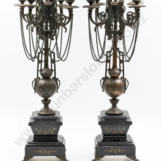 Pair Late C19th Spelter Candleabra