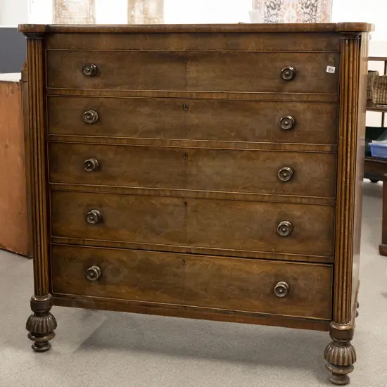 Victorian Mahogany Flat Front Scotch Chest