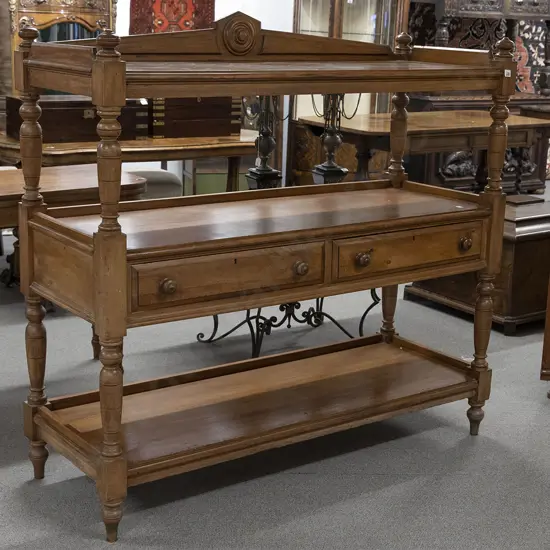 NZ Colonial Rimu Three Tier Dumb Waiter