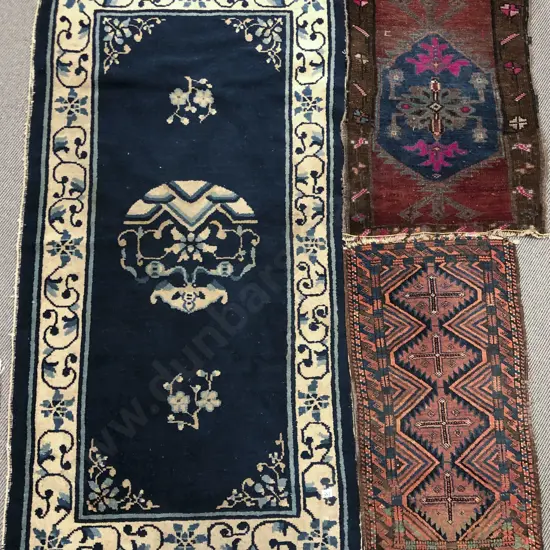 Two Antique Prayer Rugs and Chinese Rug