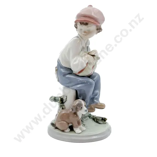 Lladro Figure of Boy with Puppy