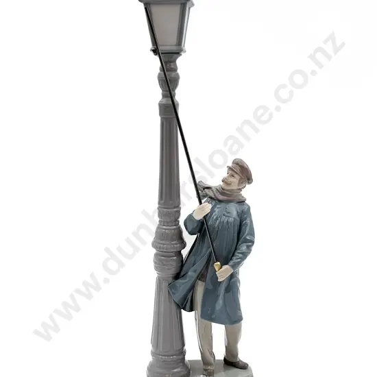 Large Lladro Figure of Lamplighter