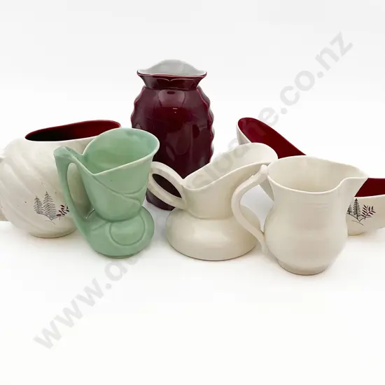 Six Pieces of Assorted Crown Devon Including Jugs and Vases Etc