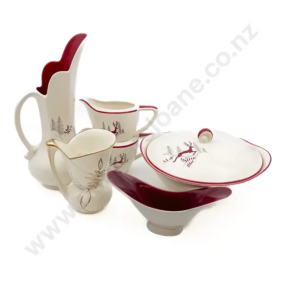 Six Pieces of Assorted Crown Devon Including Jugs and Casserole Dish