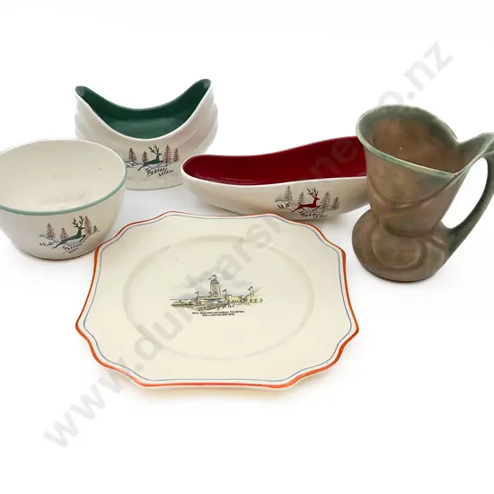 Four Pieces of Assorted Crown Devon and Plate