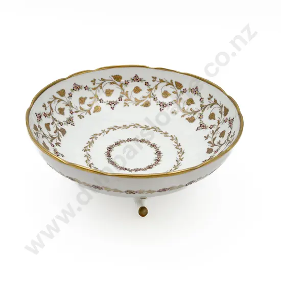 French Fruit Decorated Footed Bowl